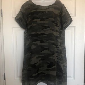 Camouflage 100% linen cotton tunic with pockets!